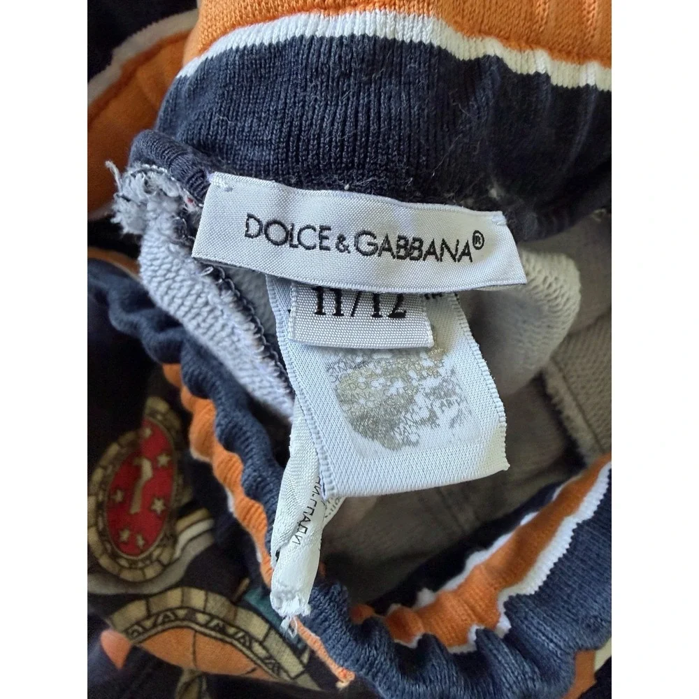 Dolce & Gabbana Kids Medal Print Joggers Boys Size 11/12 Cotton Italy